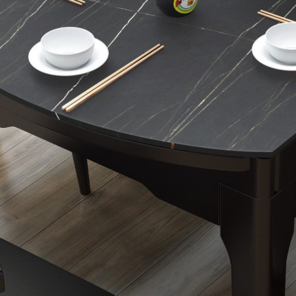 Minimalist ausziehbarer rund Form Table Standard Sintered Stone Esstisch für Küche