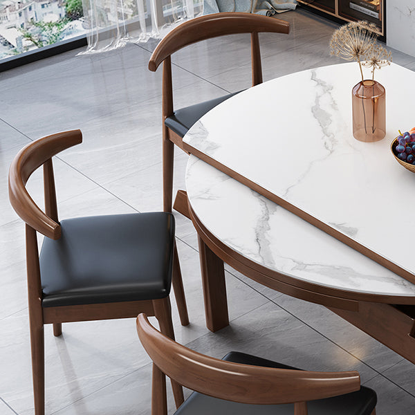 Minimalist ausziehbarer rund Form Table Standard Sintered Stone Esstisch für Küche