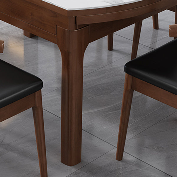 Minimalist ausziehbarer rund Form Table Standard Sintered Stone Esstisch für Küche