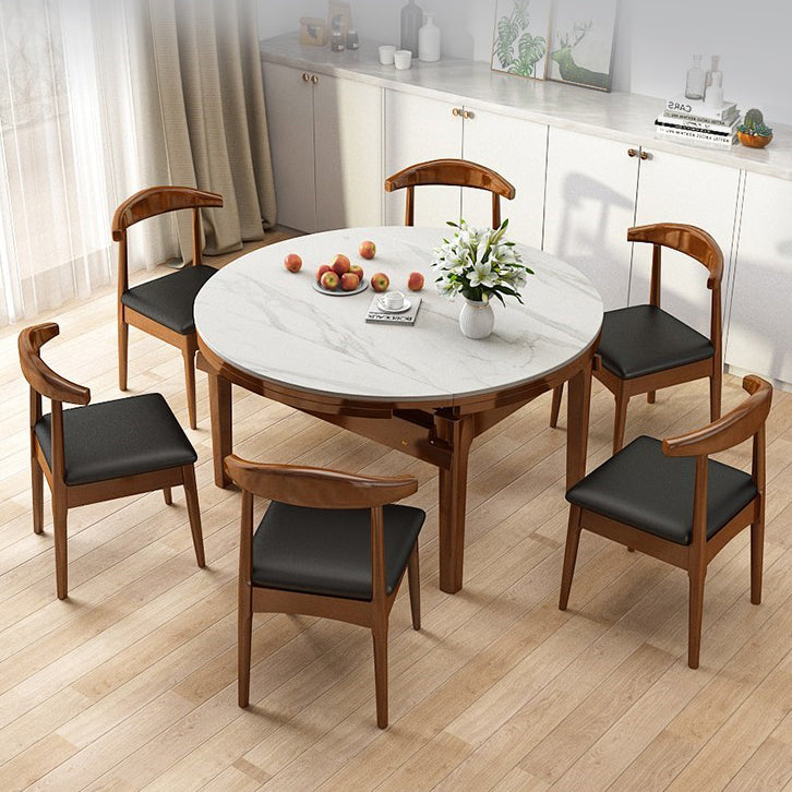 Minimalist ausziehbarer rund Form Table Standard Sintered Stone Esstisch für Küche