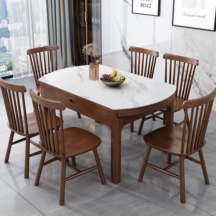Minimalist ausziehbarer rund Form Table Standard Sintered Stone Esstisch für Küche