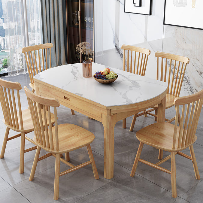 Minimalist ausziehbarer rund Form Table Standard Sintered Stone Esstisch für Küche