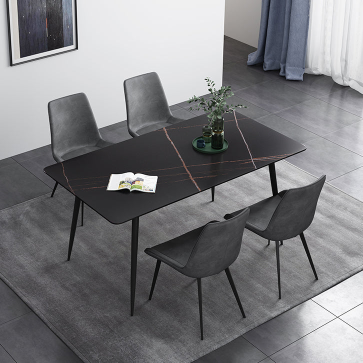 Sintered Stone Industrial Dining Table 4 Legs Base Rectangle Table for Home
