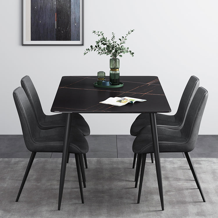 Sintered Stone Industrial Dining Table 4 Legs Base Rectangle Table for Home