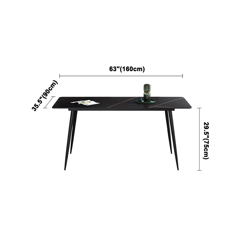 Sintered Stone Industrial Dining Table 4 Legs Base Rectangle Table for Home