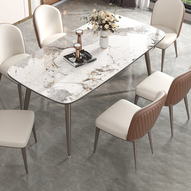 Mesa de comedor de estilo moderno Mesa de comedor de piedra sinterizada con 4 patas