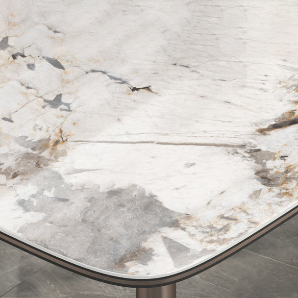 Mesa de comedor de estilo moderno Mesa de comedor de piedra sinterizada con 4 patas