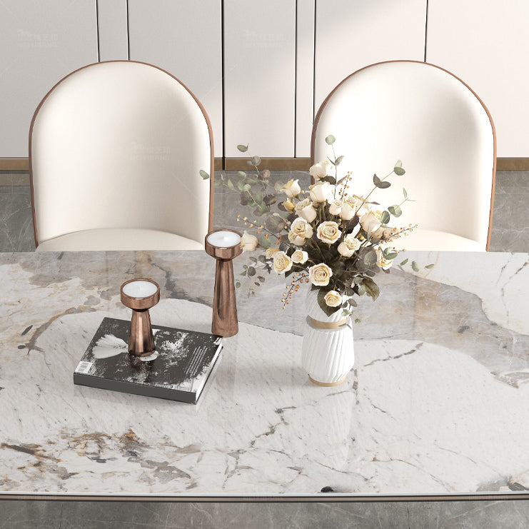Mesa de comedor de estilo moderno Mesa de comedor de piedra sinterizada con 4 patas