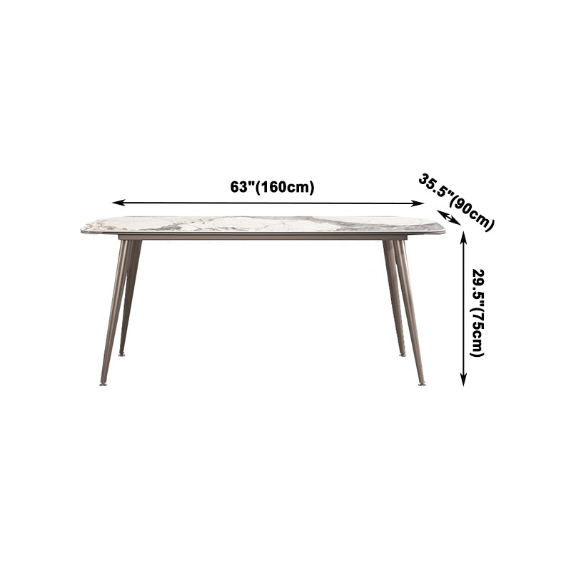 Mesa de comedor de estilo moderno Mesa de comedor de piedra sinterizada con 4 patas