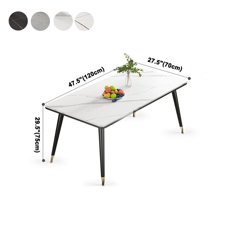 Mesa de comedor de piedra sinterizada Estilo de lujo 4 patas Mesa de rectángulo base para el hogar