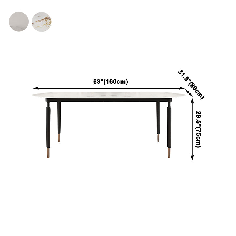 Minimalistischer ovaler Sinterstein Tisch Standard Esstisch für Küche