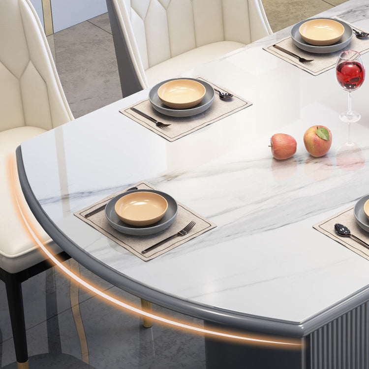Ronde traditionele luxe eettafel Gesinterde stenen tafel met voetstuk