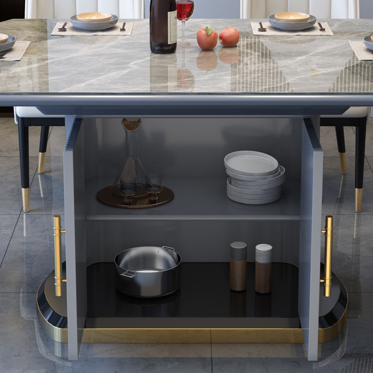 Ronde traditionele luxe eettafel Gesinterde stenen tafel met voetstuk