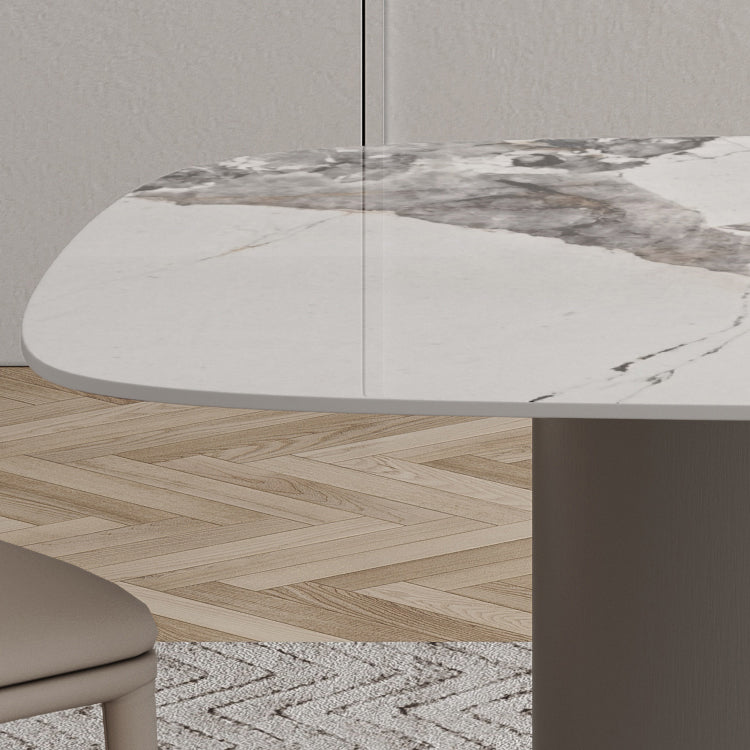 Metal Modern Rectangle Indoor Table Sintered Stone Dining Table for Kitchen and Dining Room