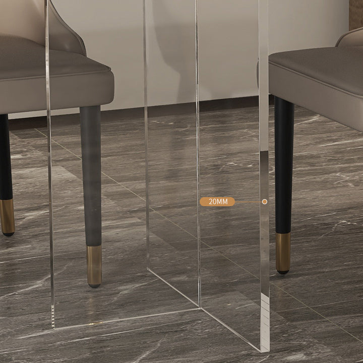 Mesa rectangular contemporánea acrílica mesa de piedra sinterizada para comedor