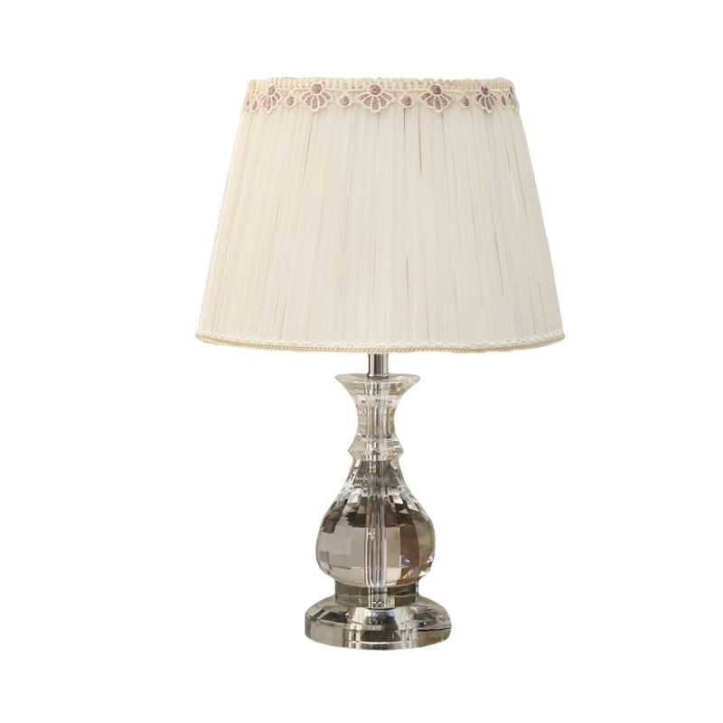 1 tête de tâche courbée légère modernisme lampe à lecture en cristal coupé à la main en beige pour chambre à coucher