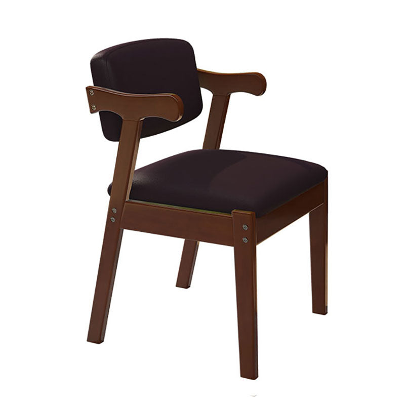 Traditional Wood Dining Arm Chair Open Back Single Dining Side Chair for Home