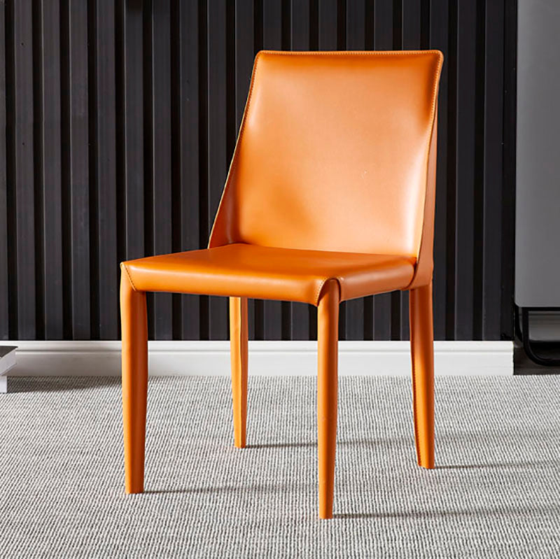Chaises de salle à manger en cuir de style moderne, chaises latérales à dossier solide sans accoudoirs pour la cuisine