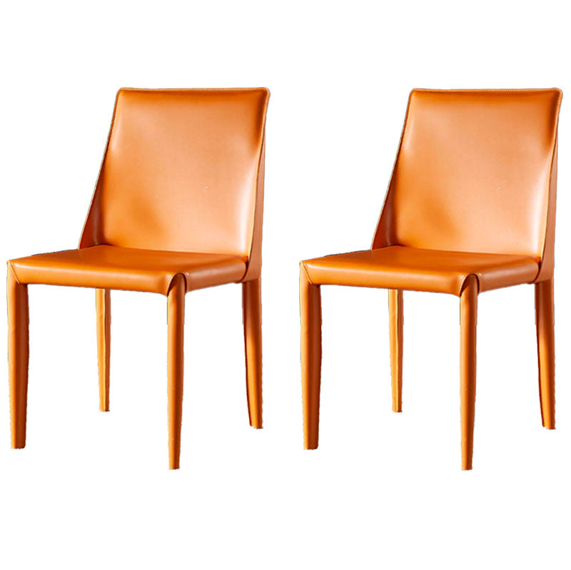 Chaises de salle à manger en cuir de style moderne, chaises latérales à dossier solide sans accoudoirs pour la cuisine