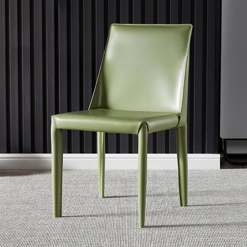 Chaises de salle à manger en cuir de style moderne, chaises latérales à dossier solide sans accoudoirs pour la cuisine