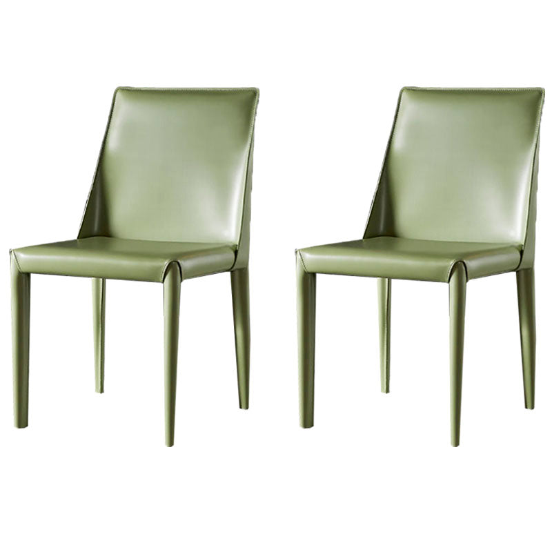 Chaises de salle à manger en cuir de style moderne, chaises latérales à dossier solide sans accoudoirs pour la cuisine