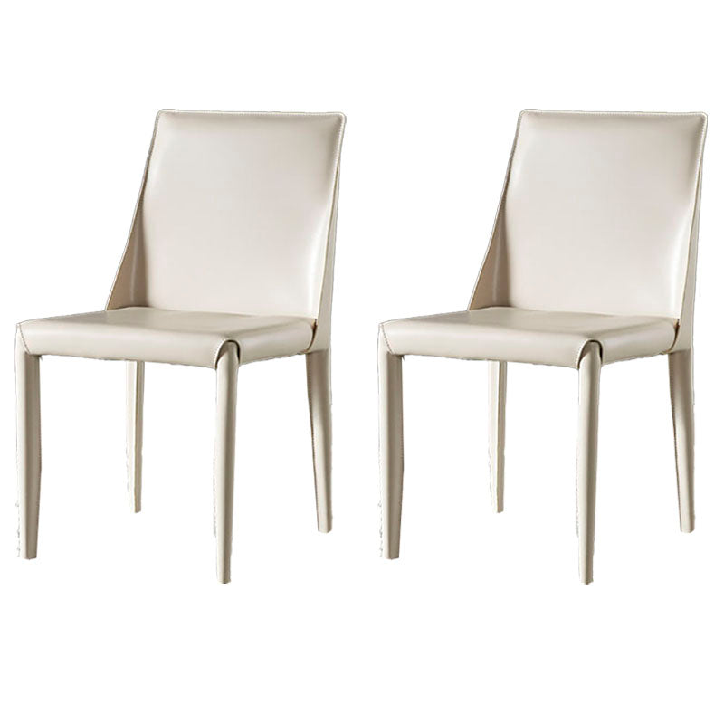 Chaises de salle à manger en cuir de style moderne, chaises latérales à dossier solide sans accoudoirs pour la cuisine