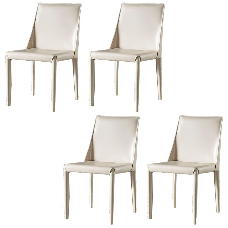 Chaises de salle à manger en cuir de style moderne, chaises latérales à dossier solide sans accoudoirs pour la cuisine