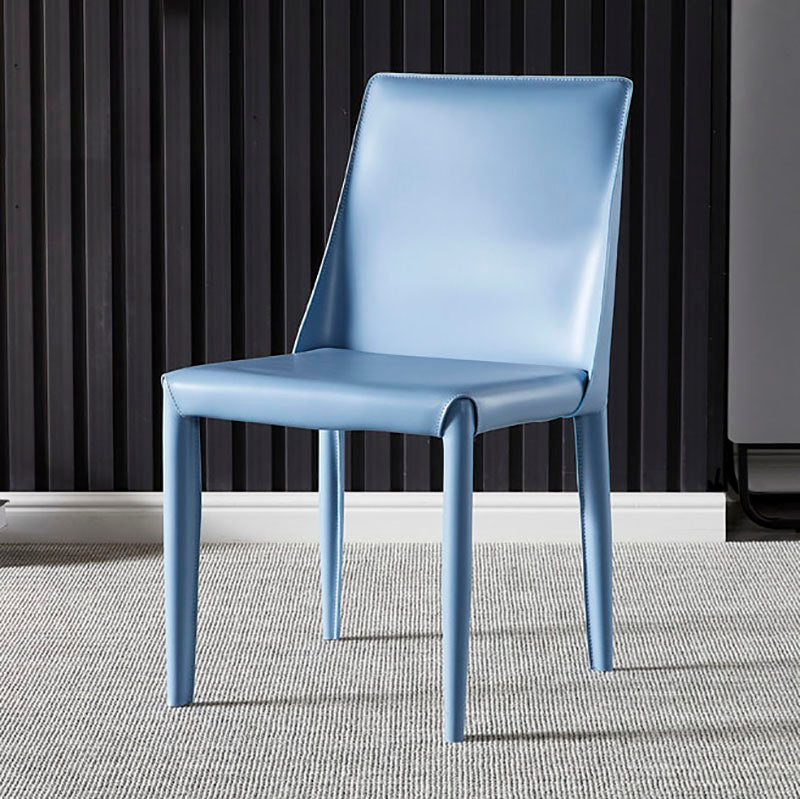 Chaises de salle à manger en cuir de style moderne, chaises latérales à dossier solide sans accoudoirs pour la cuisine