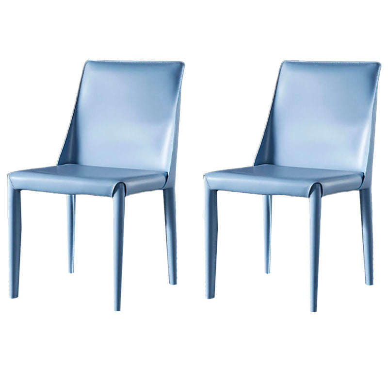 Chaises de salle à manger en cuir de style moderne, chaises latérales à dossier solide sans accoudoirs pour la cuisine