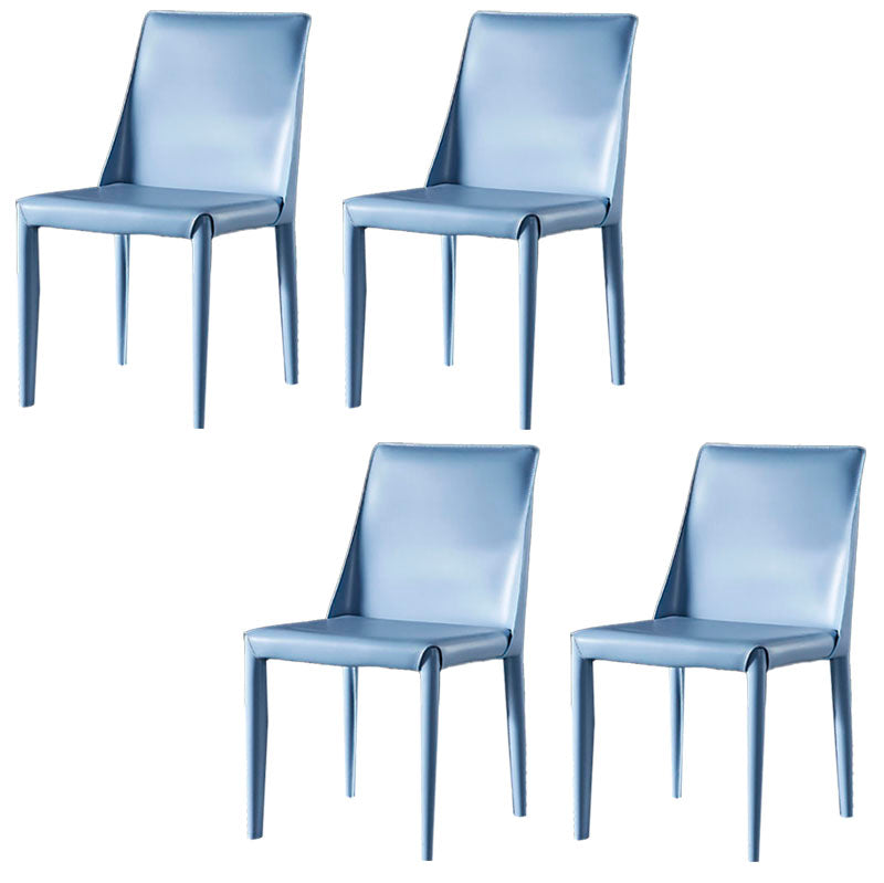 Chaises de salle à manger en cuir de style moderne, chaises latérales à dossier solide sans accoudoirs pour la cuisine