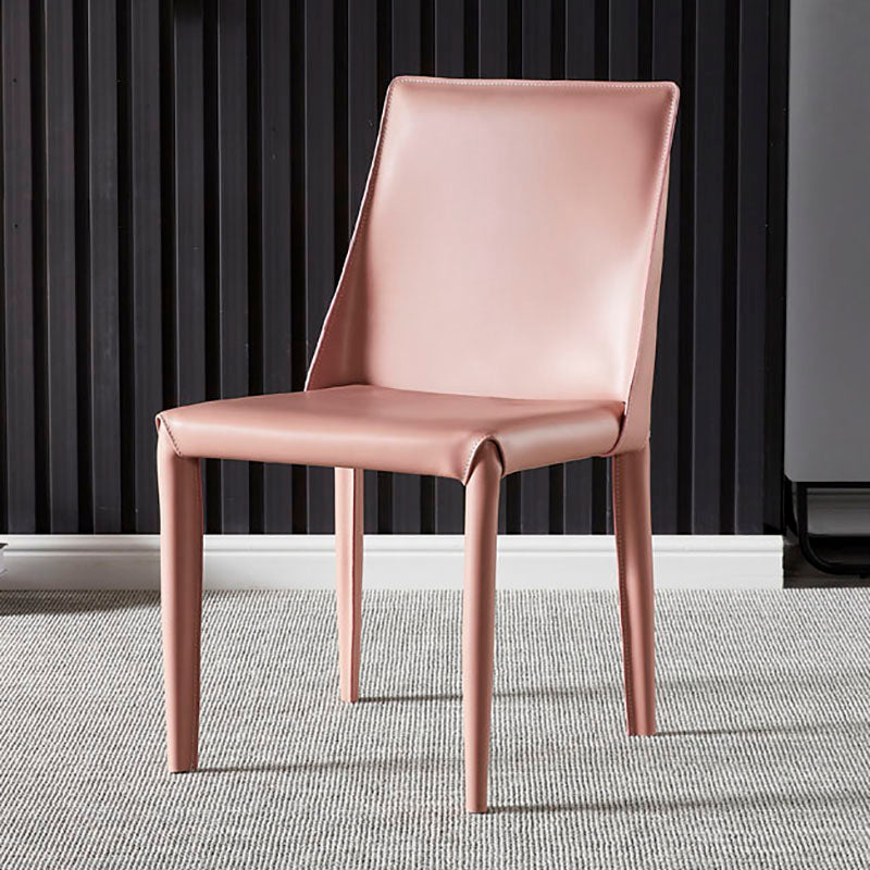 Chaises de salle à manger en cuir de style moderne, chaises latérales à dossier solide sans accoudoirs pour la cuisine