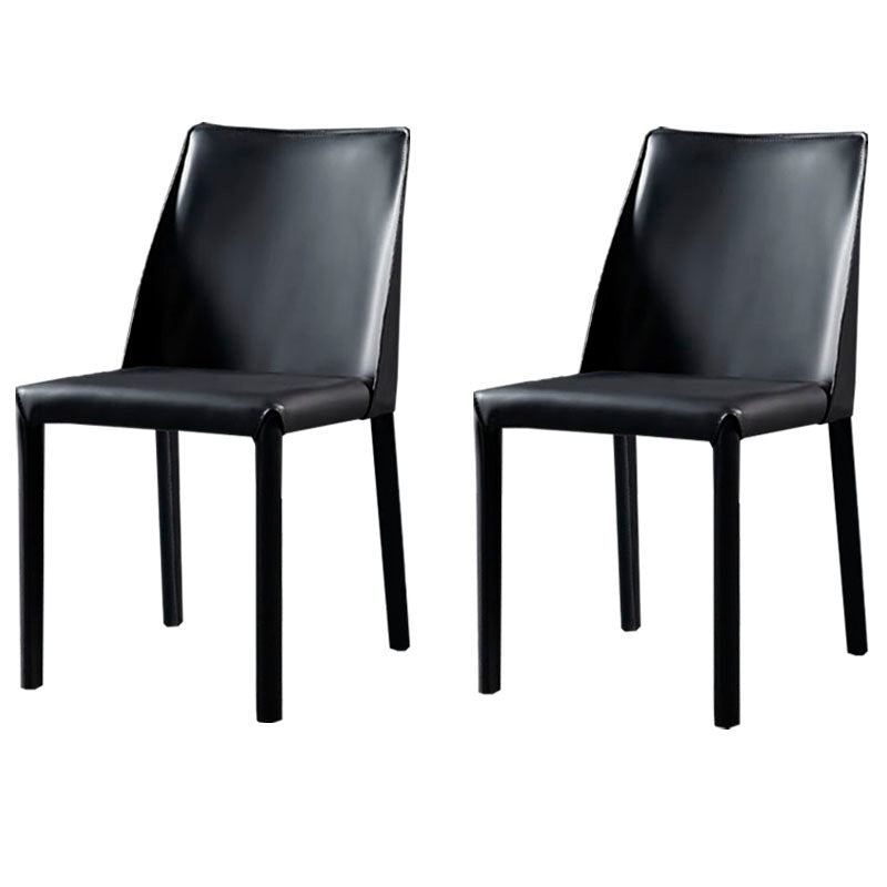 Chaises de salle à manger en cuir de style moderne, chaises latérales à dossier solide sans accoudoirs pour la cuisine