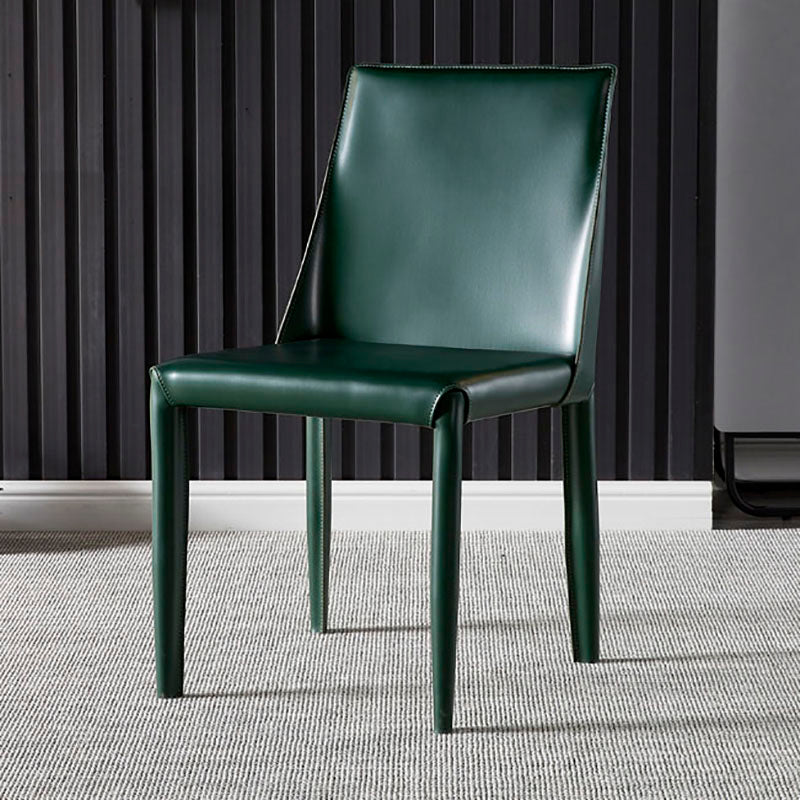 Chaises de salle à manger en cuir de style moderne, chaises latérales à dossier solide sans accoudoirs pour la cuisine