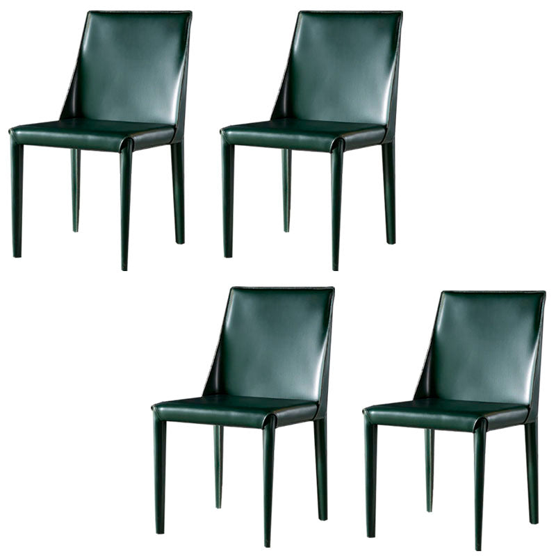 Chaises de salle à manger en cuir de style moderne, chaises latérales à dossier solide sans accoudoirs pour la cuisine