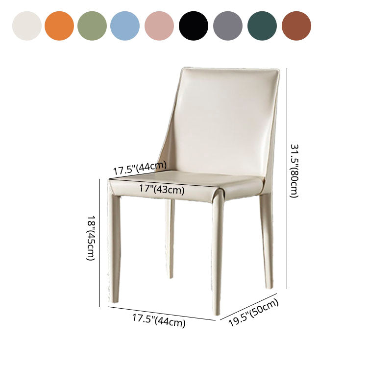 Chaises de salle à manger en cuir de style moderne, chaises latérales à dossier solide sans accoudoirs pour la cuisine