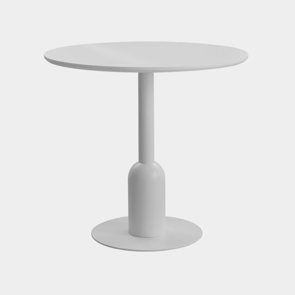 Metal Industrial Dining Table Wood Top Indoor Table with Pedestal Base