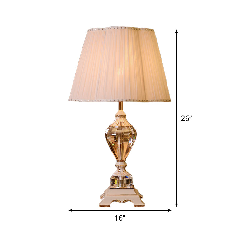 Lampada da tavolo a goccia Lampada da scrivania piccola moderna a 1 testa in cristallo tagliato a mano in grigio