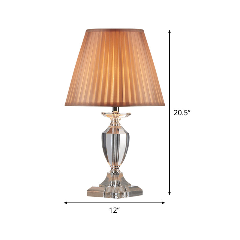 Jar Task Lighting Lampada da lettura moderna in cristallo smussato con 1 lampadina marrone chiaro, larghezza 12"/13".