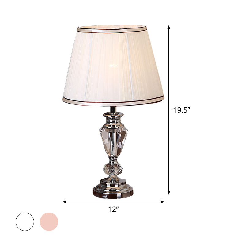 Barrel Schatten Stoff Task Light Modernismus 1 Kopf rosa/weiße Nachttischlampe für Bett