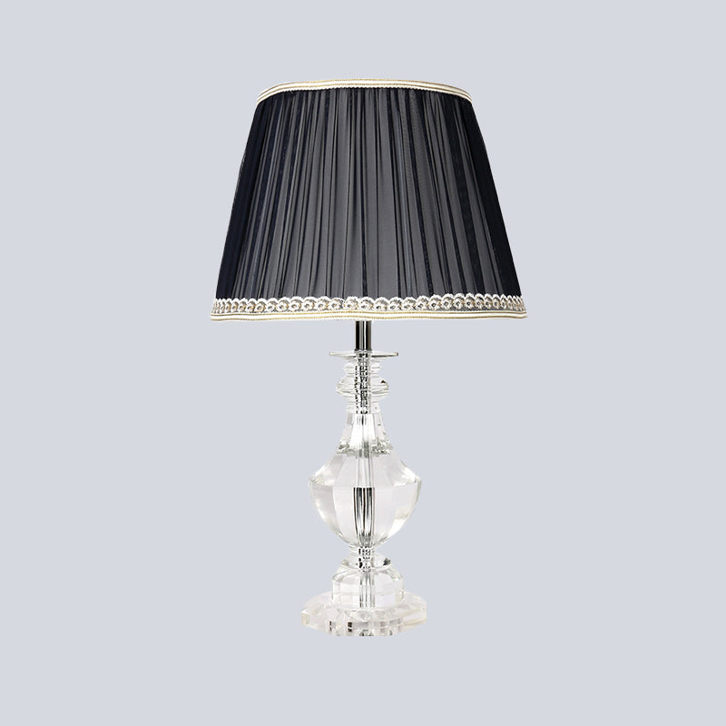 Tâche en forme d'urn Lumière contemporaine de cristal à main 1 tête petite lampe de bureau en noir