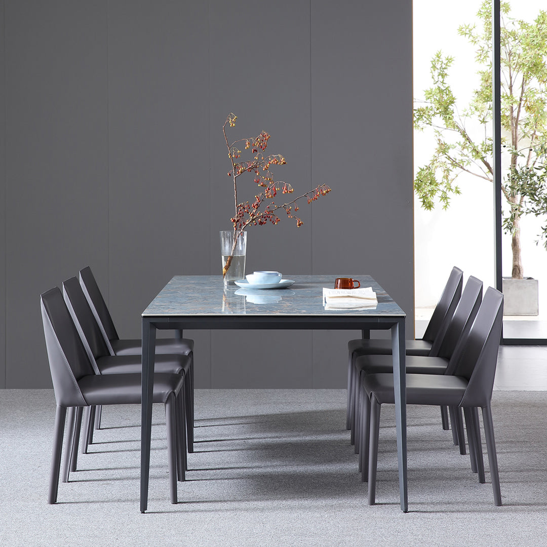 Einfacher Stil gesinterte Stein Tabelle 4 Beine Luftfahrt Aluminium Basis Rechtecktisch für Zuhause