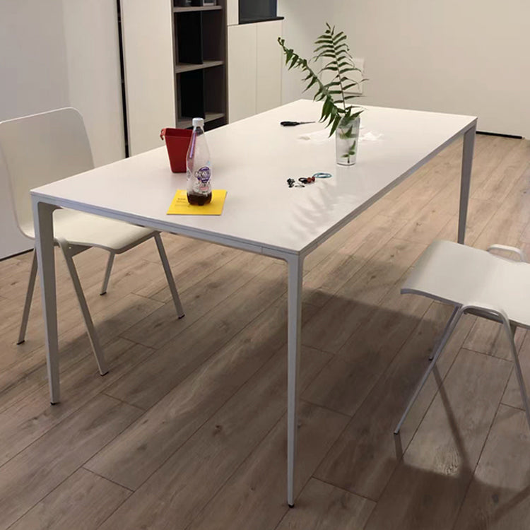 Mesa de piedra sinterizada de estilo moderno 4 Table de rectángulo base de las piernas para el hogar
