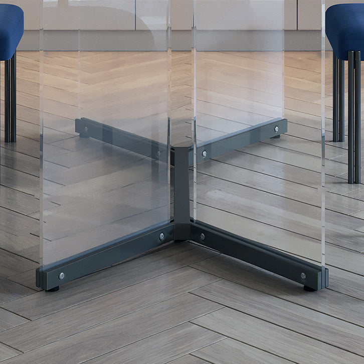 Modern Style White Dining Table Rectangle Sintered Stone Table with Acrylic Base