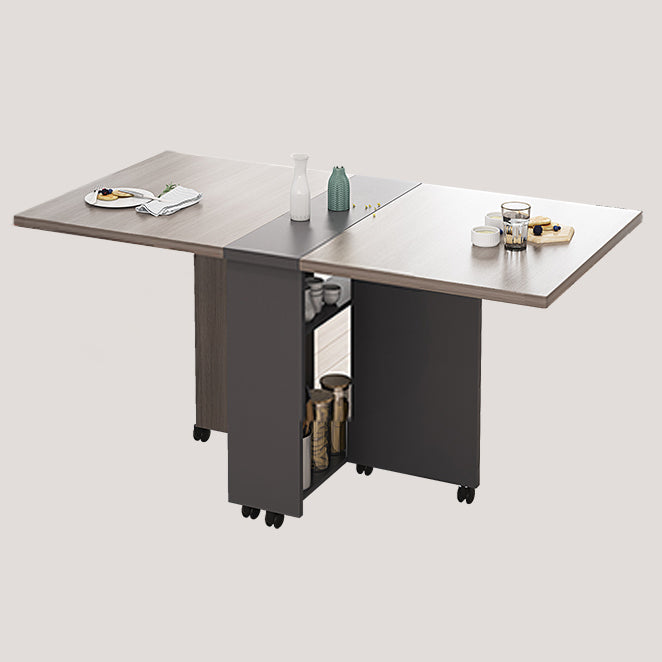 39.4''l Rectangular de mediados de siglo Modern de comedor Mesa de hoja caída para el hogar (solo mesa)