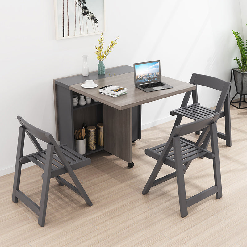 39.4''l Rectangular de mediados de siglo Modern de comedor Mesa de hoja caída para el hogar (solo mesa)