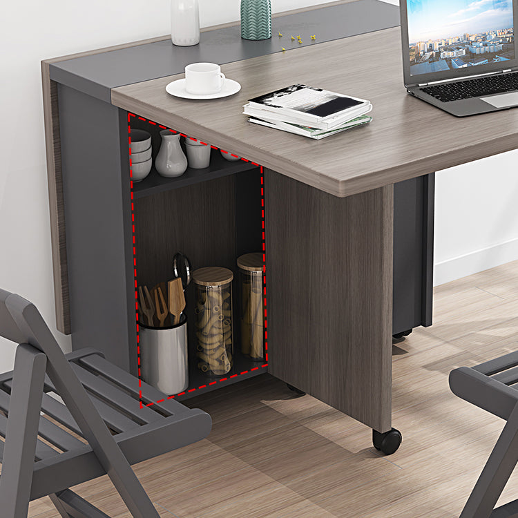 39.4''l Rectangular de mediados de siglo Modern de comedor Mesa de hoja caída para el hogar (solo mesa)