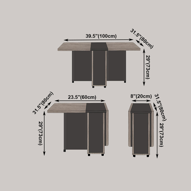39.4''l Rectangular de mediados de siglo Modern de comedor Mesa de hoja caída para el hogar (solo mesa)