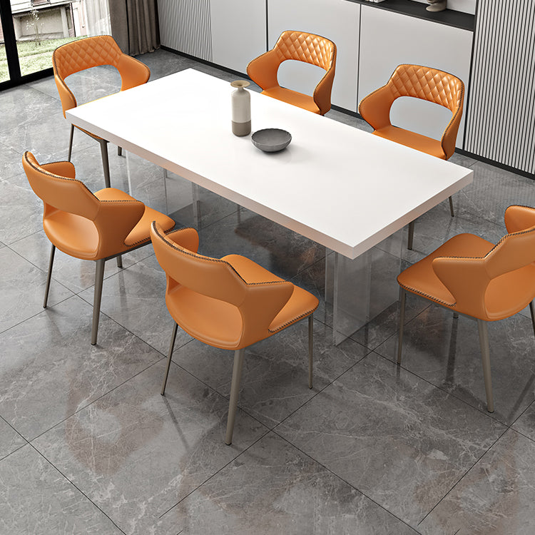 Mesa de comedor de piedra sinterizada acrílica contemporánea para la cocina para la cocina