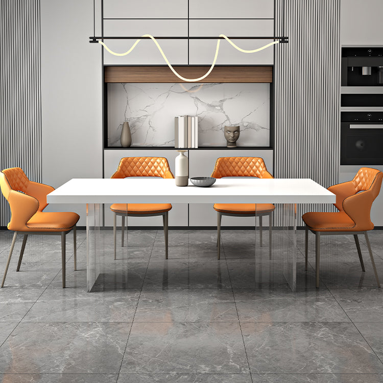 Mesa de comedor de piedra sinterizada acrílica contemporánea para la cocina para la cocina