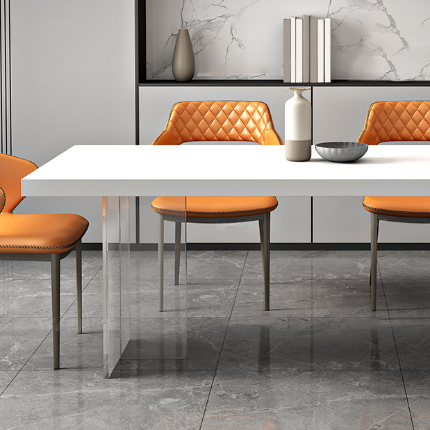 Mesa de comedor de piedra sinterizada acrílica contemporánea para la cocina para la cocina